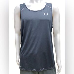 Under Armour heatgear Fitted Black Performance Tank with Reflective Logo